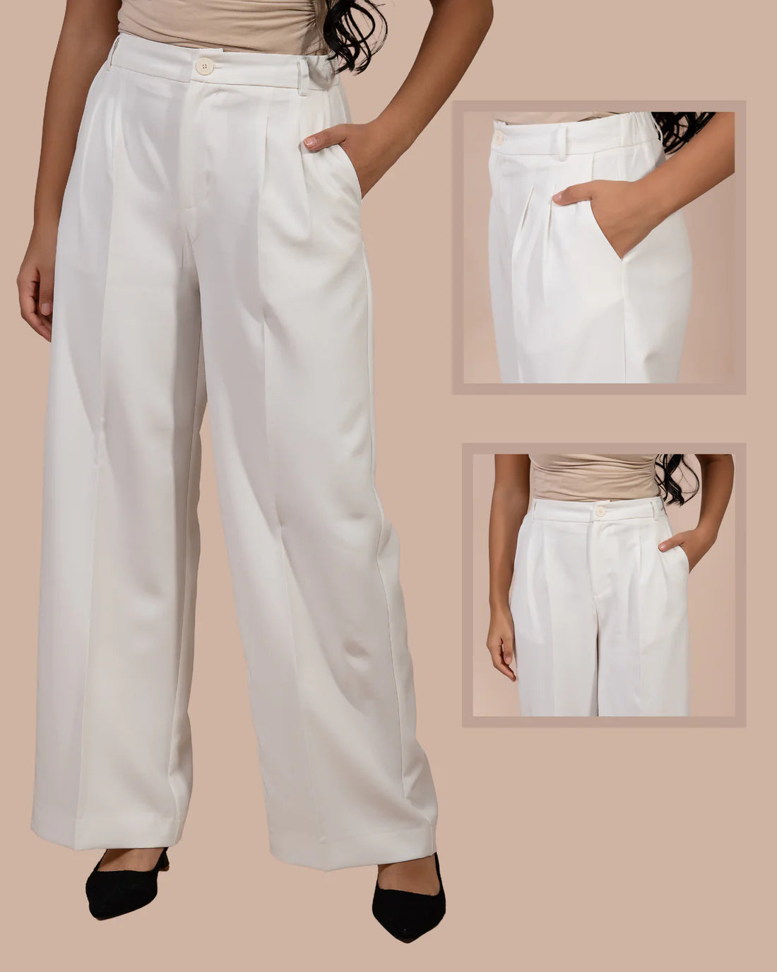 Pantalon Carla – Taille Haute • Coupe Large Confort