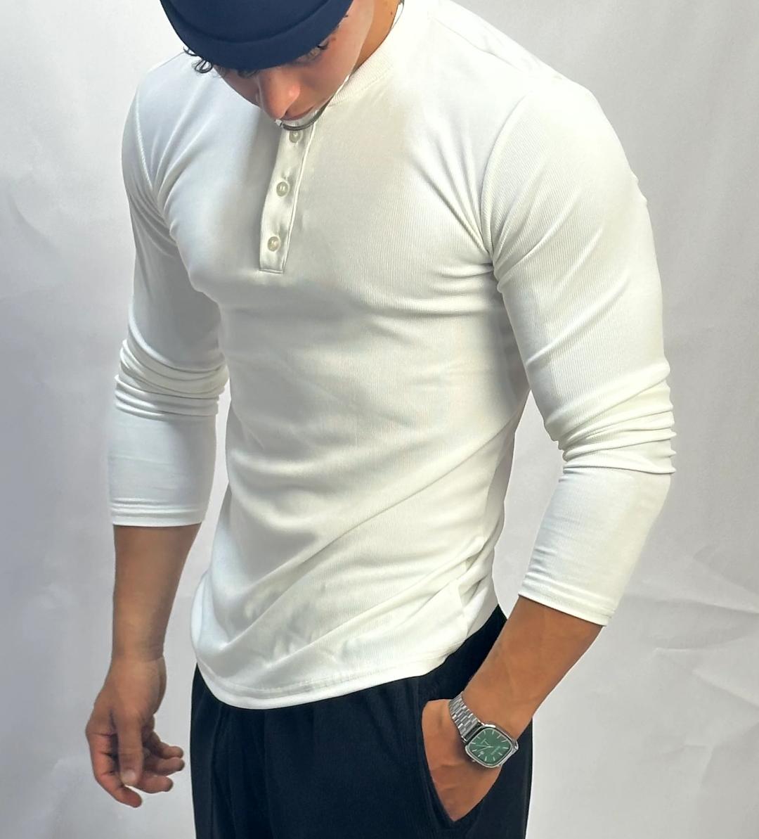 longue-Sleeve Henley Shirt