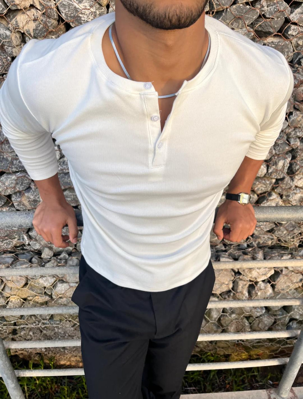 longue-Sleeve Henley Shirt