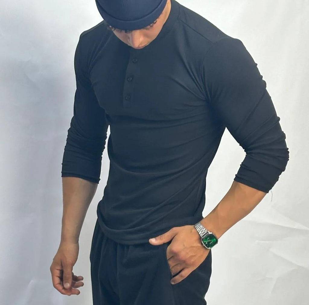 longue-Sleeve Henley Shirt