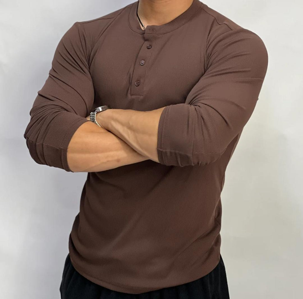 longue-Sleeve Henley Shirt