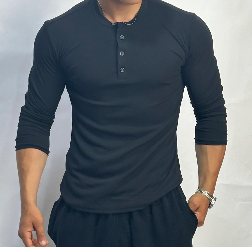 longue-Sleeve Henley Shirt