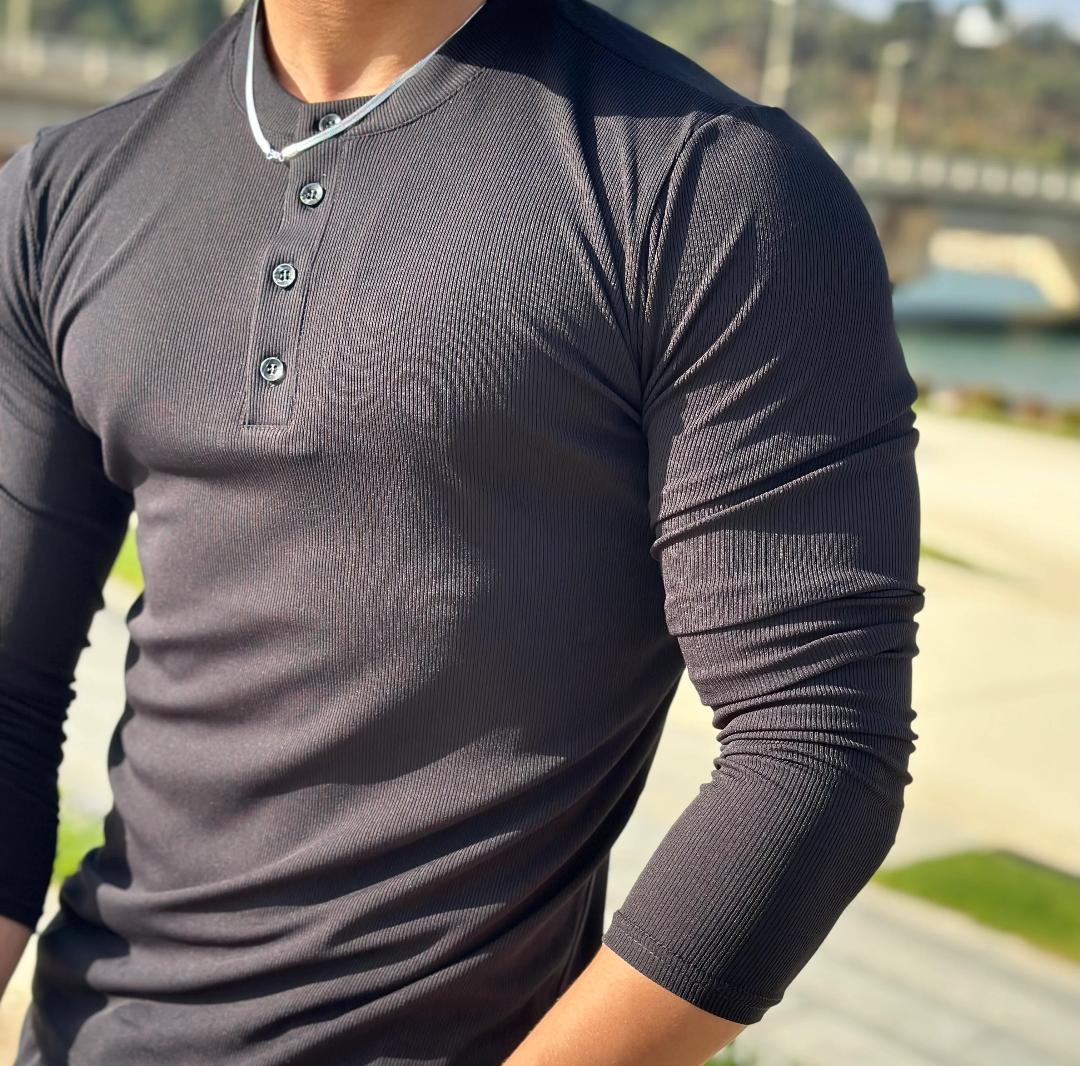 longue-Sleeve Henley Shirt
