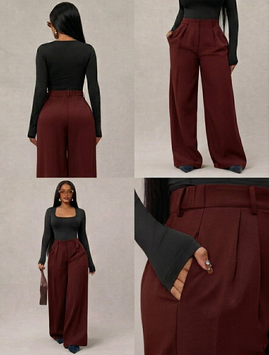 Pantalon Carla – Taille Haute • Coupe Large Confort