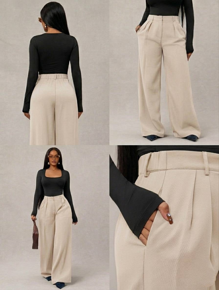 Pantalon Carla – Taille Haute • Coupe Large Confort