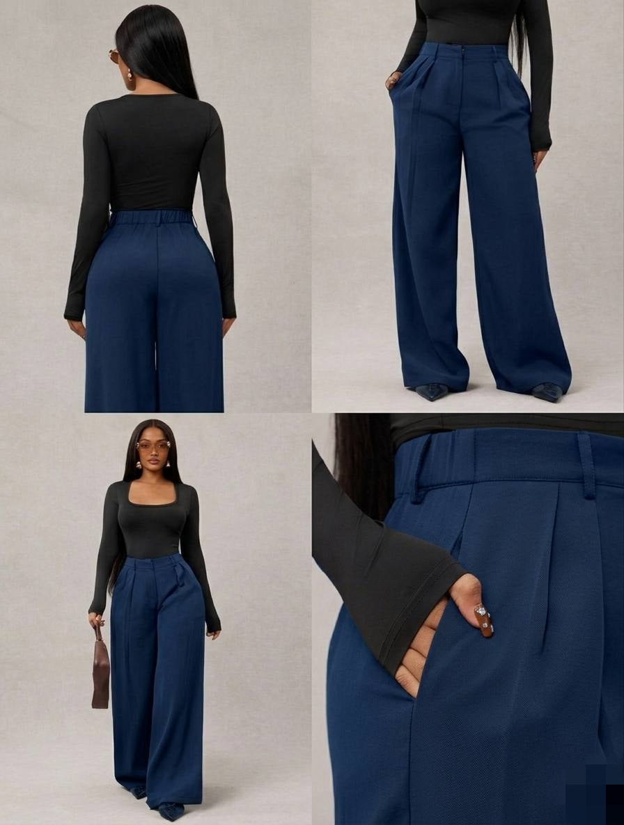 Pantalon Carla – Taille Haute • Coupe Large Confort