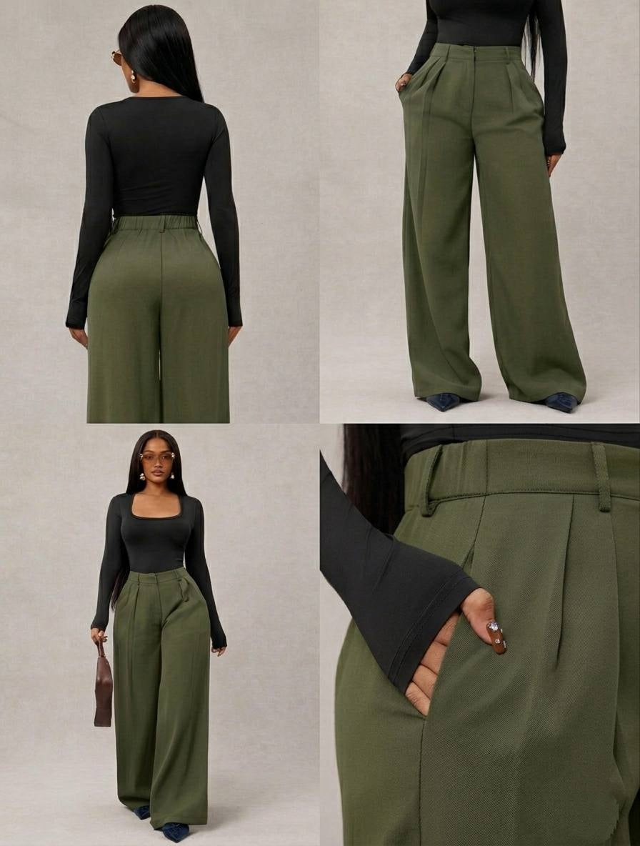 Pantalon Carla – Taille Haute • Coupe Large Confort