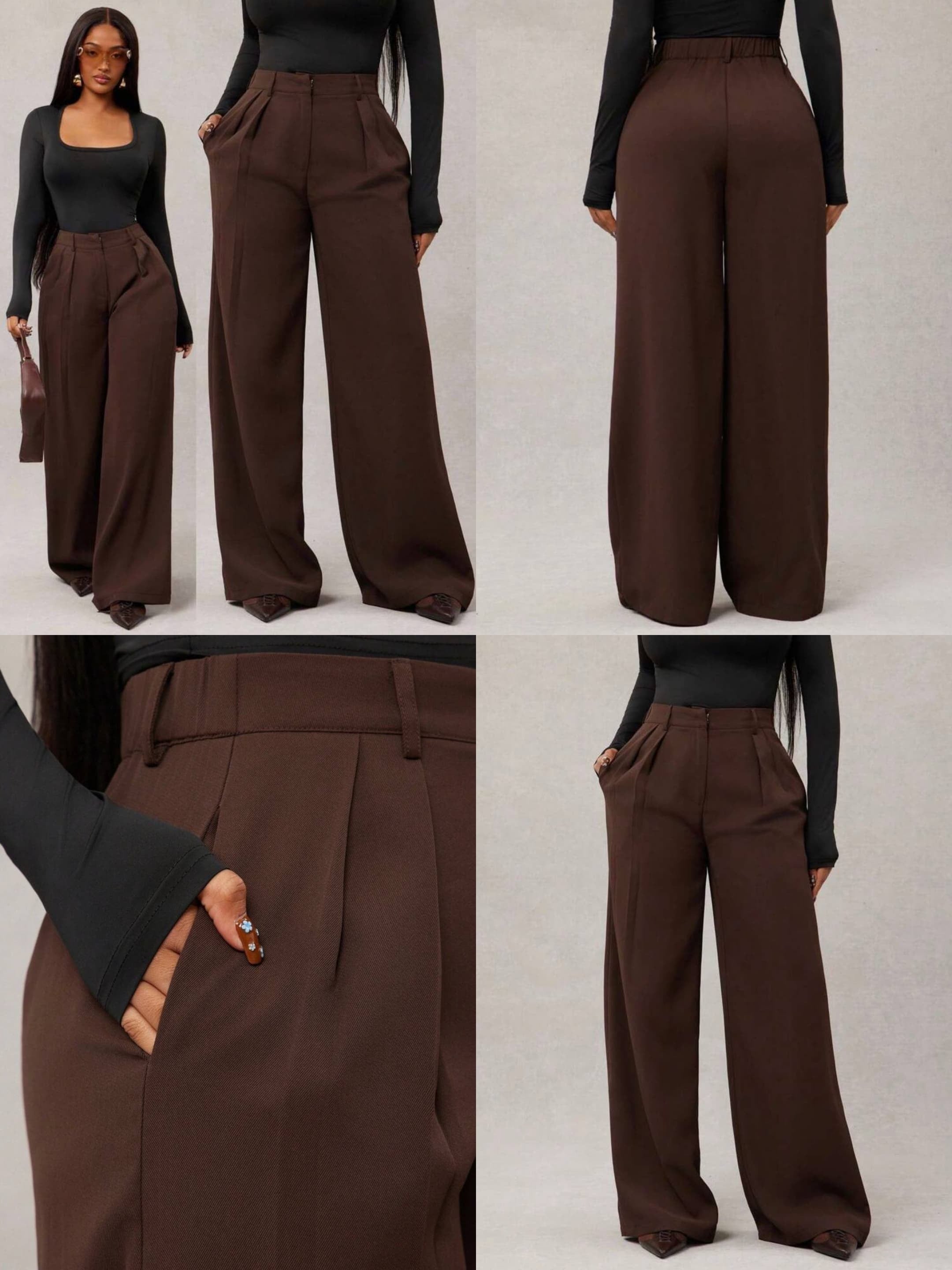 Pantalon Carla – Taille Haute • Coupe Large Confort