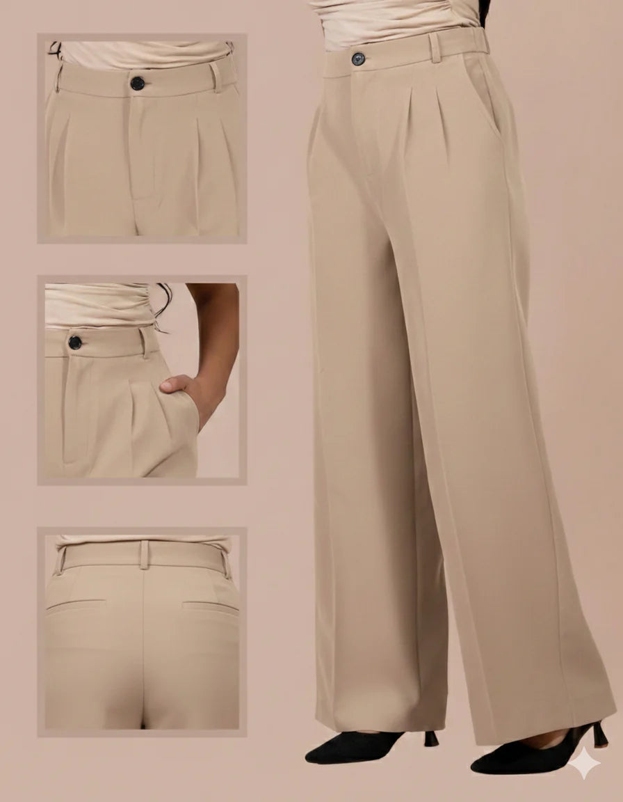 Pantalon Carla – Taille Haute • Coupe Large Confort